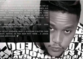 Musique : Le musicien et petit frère de l’artiste Ferre Gola, Guy Gola n’est plus