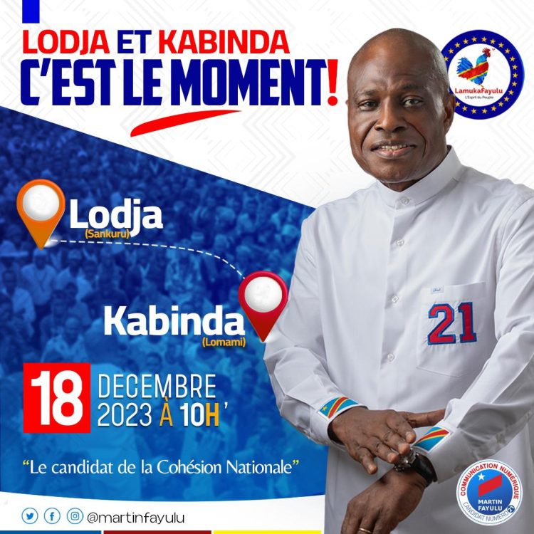 Campagne électorale | Voici le programme de Martin Fayulu pour ce lundi 18 Décembre !