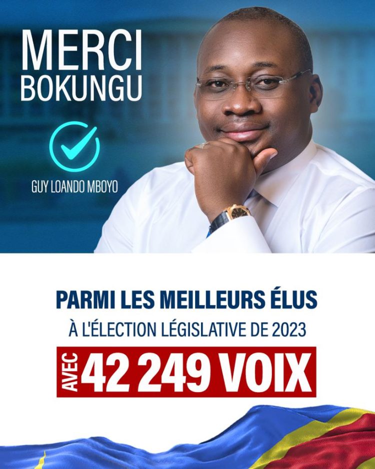 Élections législatives 2023 | Me Guy Loando Mboyo dans le top 5 des mieux élus de la RDC !