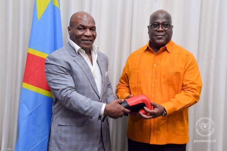 Mike Tyson reçu par le Président Félix Tshisekedi à la Cité de l’Union Africaine !